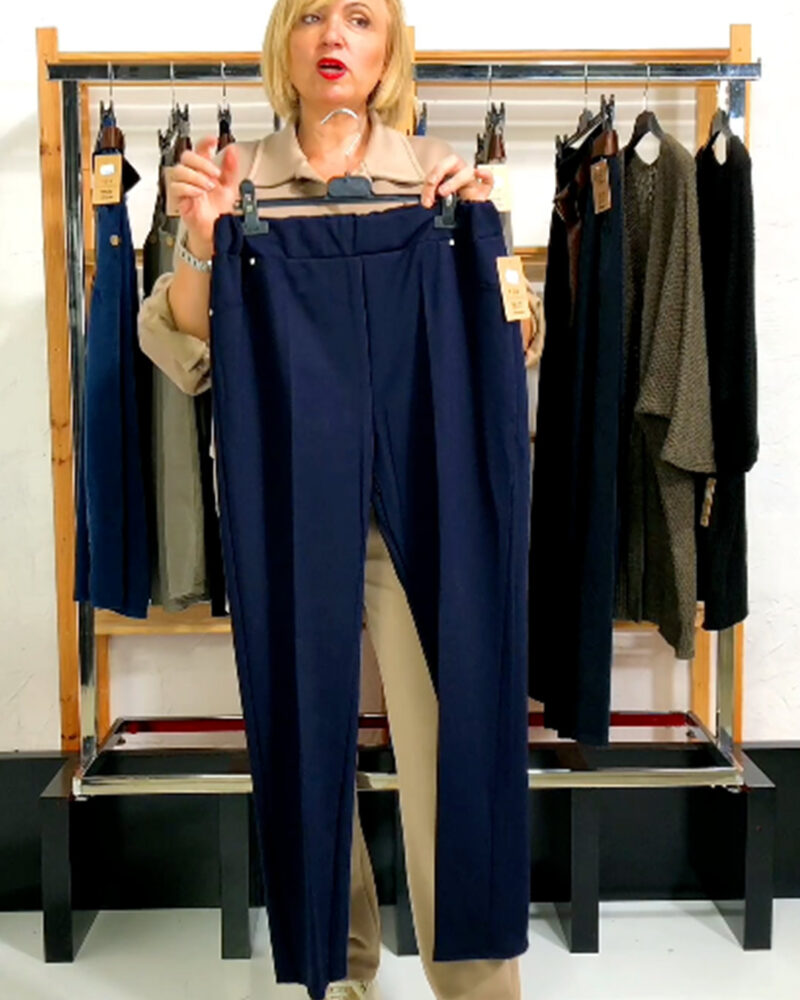 PANTALÓN PUNTO ROMA BÁSICO MARINO