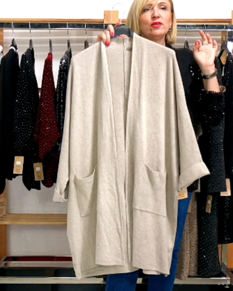 CÁRDIGAN KIMONO MAXI TACTO LANA TIERRA