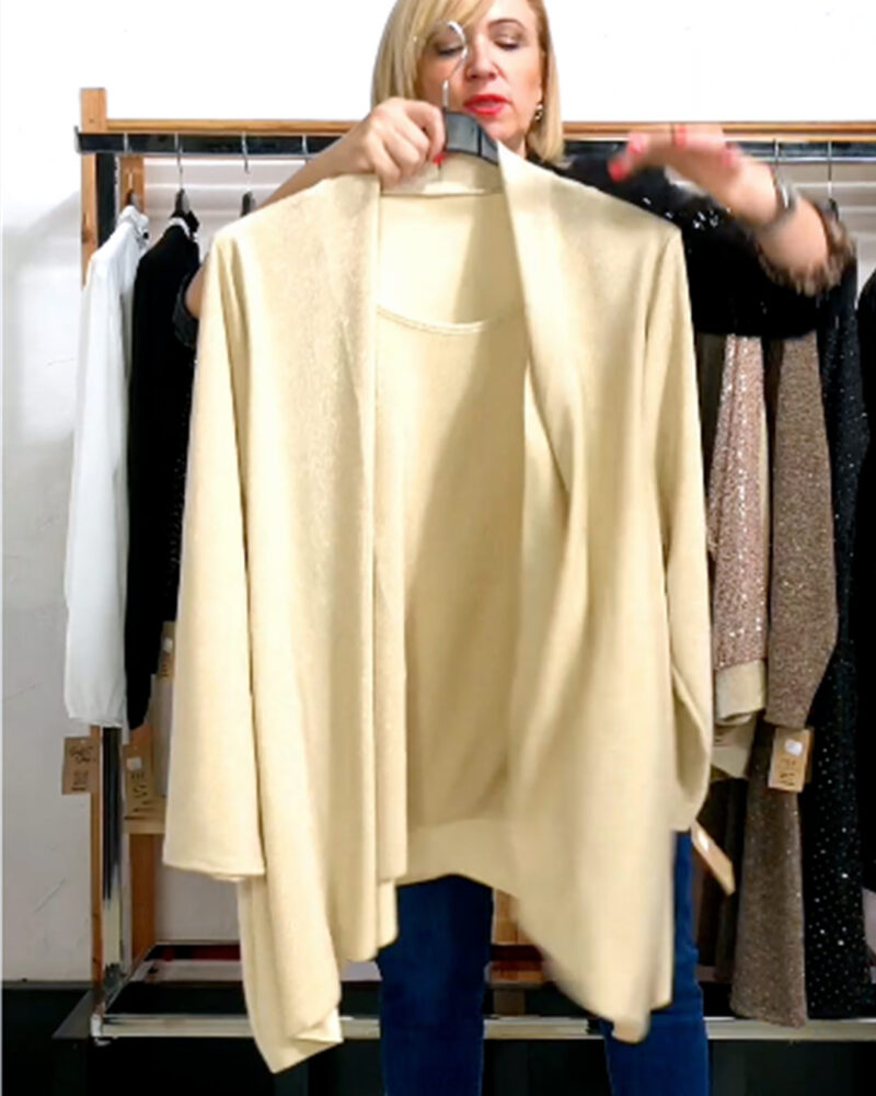 BLAZER CAMISETA BRILLO BEIGE