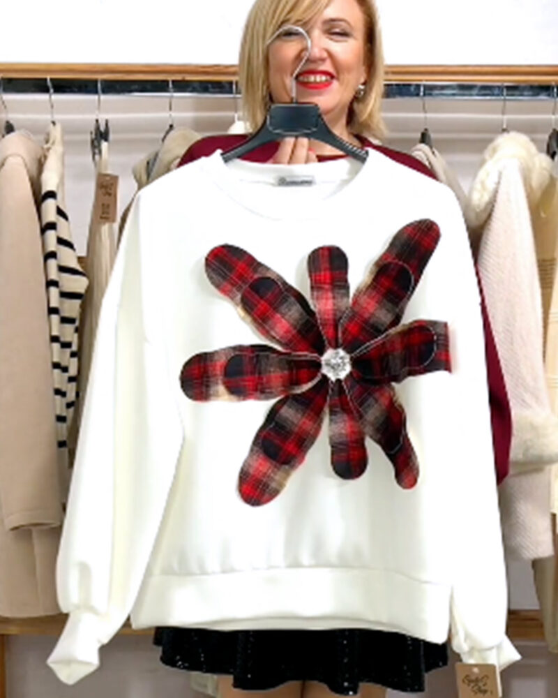 SUDADERA NEOPRENO DETALLE MAXI BLANCA