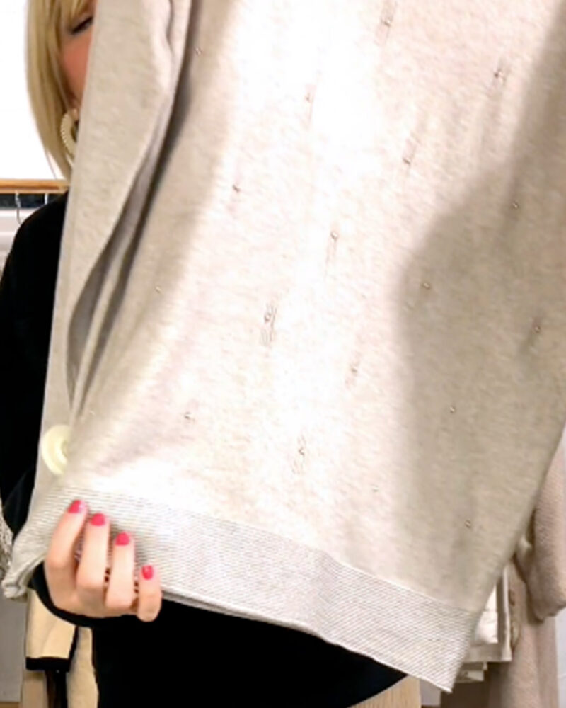 JERSEY SUAVE Y BRILLANTE BEIGE - Imagen 2
