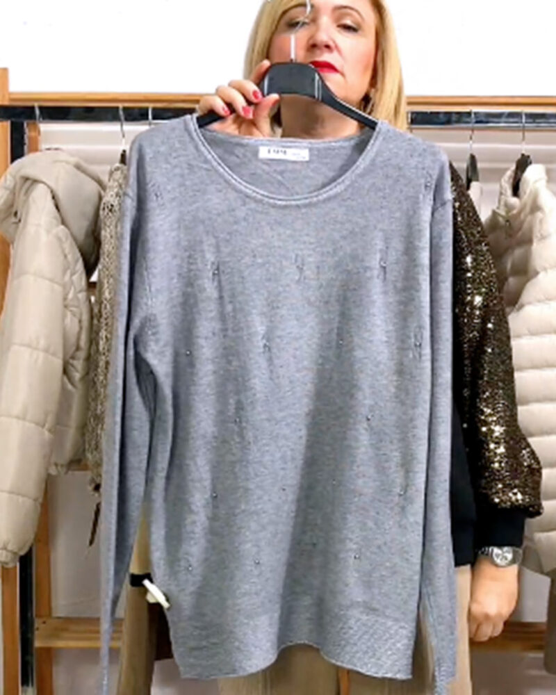 JERSEY SUAVE Y BRILLANTE GRIS