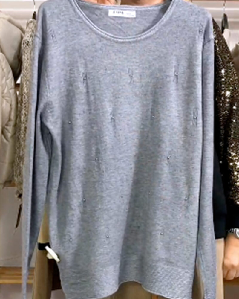 JERSEY SUAVE Y BRILLANTE GRIS - Imagen 2