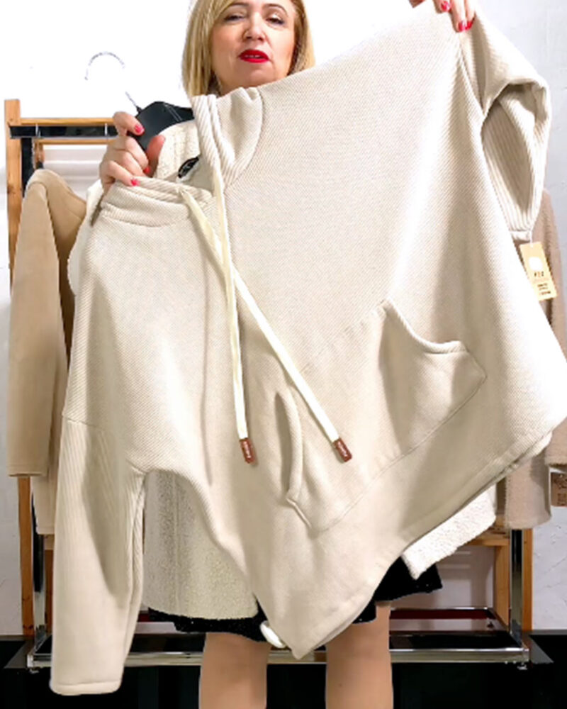 SUDADERA CAPUCHA MICROPANA INTERIOR BORREGUILLO BEIGE - Imagen 4