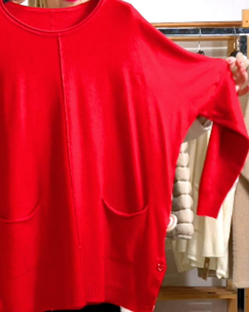 JERSEY BOLSILLOS Y BOTONES ROJO - Imagen 2
