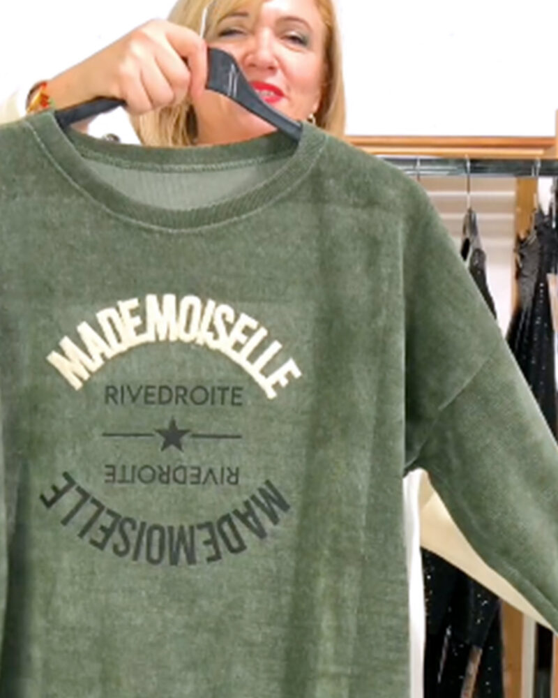 SUDADERA MICROPANA MADEMOISELLE VERDE - Imagen 2