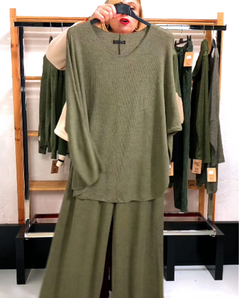 CONJUNTO CANALÉ TACTO LANA VERDE