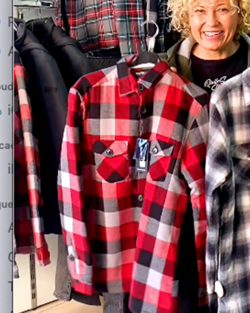 CAMISA CUADROS OVERSIZE BORREGUILLO INTERIOR ROJA