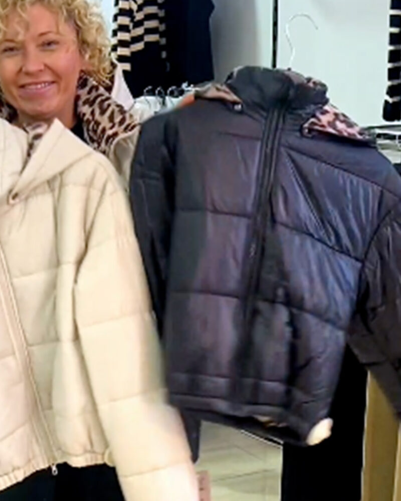 BOMBER ACOLCHADA ANIMAL PRINT NEGRA