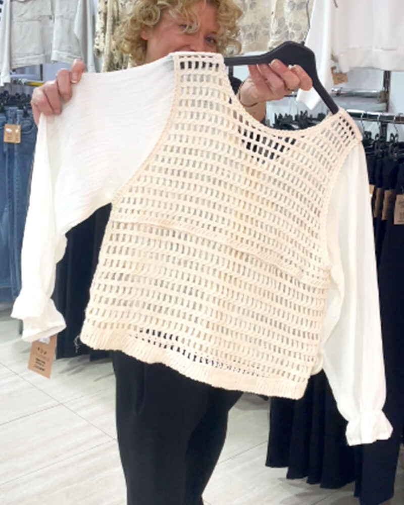 CAMISA CROCHET BEIGE ▷34/40 - Imagen 3