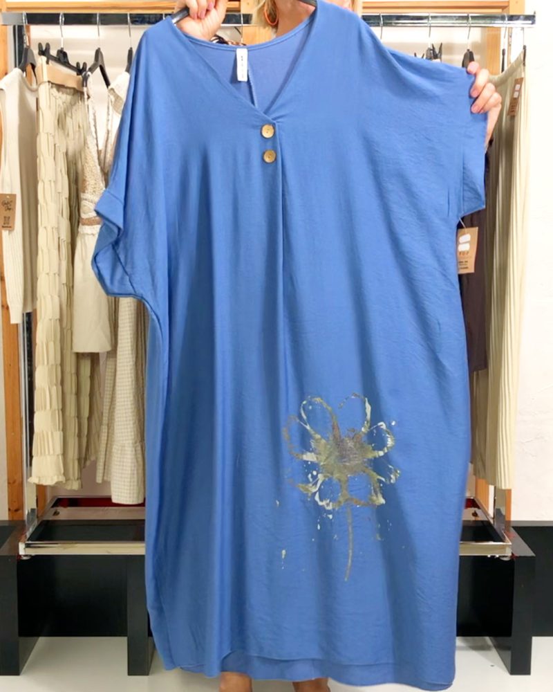 VESTIDO PÉTALOS AZULÓN ▷48/56 - Imagen 2