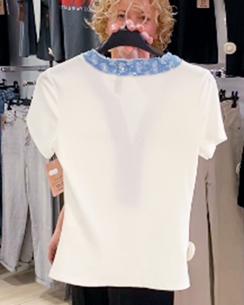 CAMISETA CONTRASTES BLANCA ▷34/38 - Imagen 2