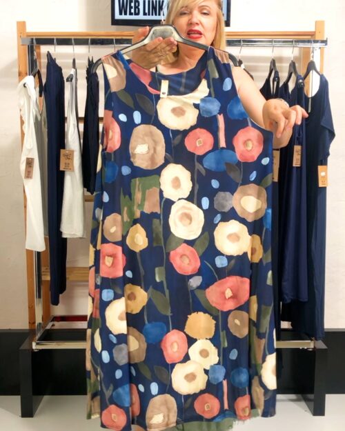 VESTIDO ACUARELA MARINO ▷44/48