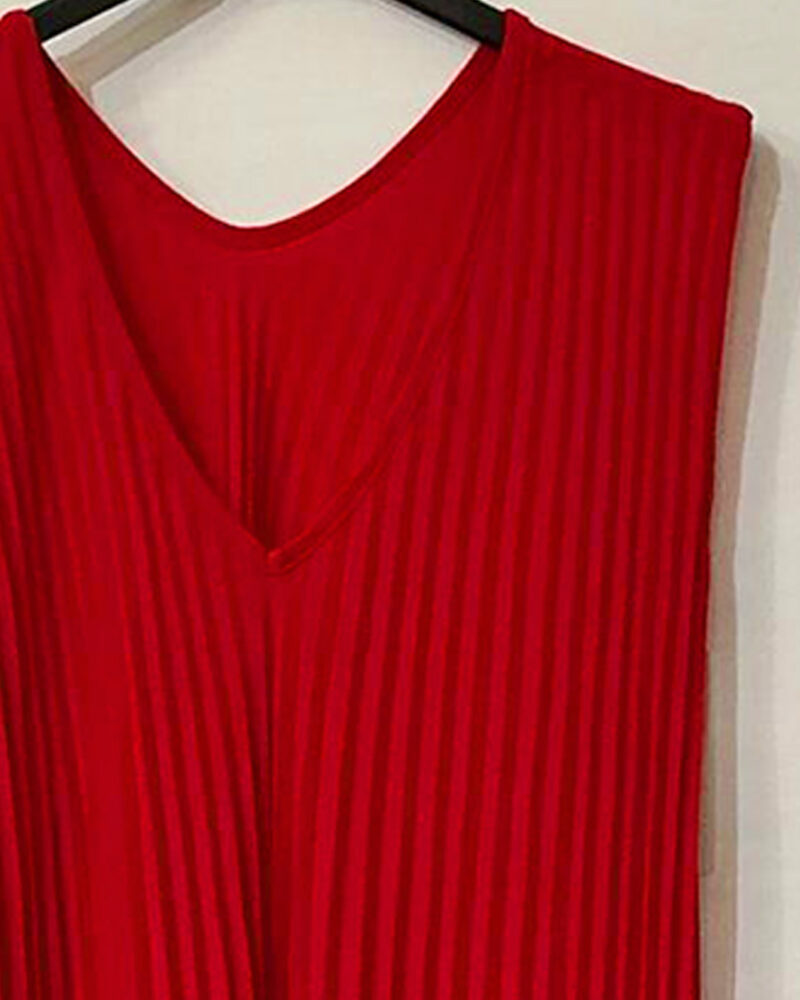 VESTIDO PLISADO BIES ROJO ▷48/58 - Imagen 2