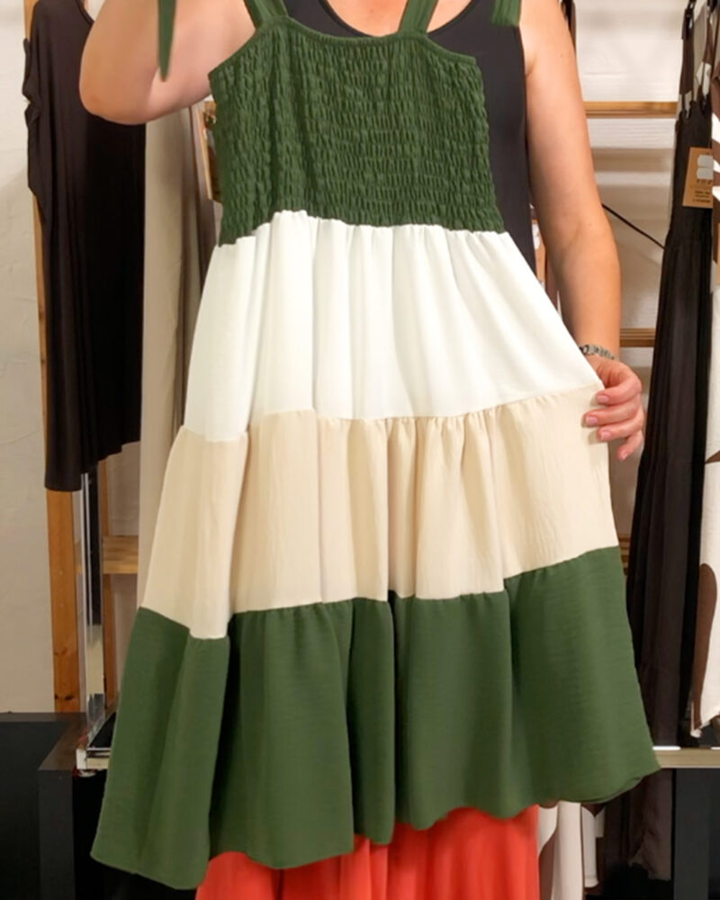 ikemi-vestido-panal-tricolor-verde-moda-joven-mujer-low-cost