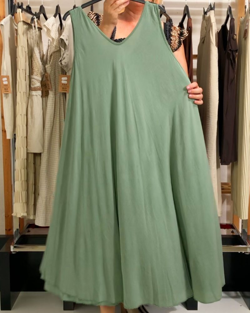 VESTIDO FLUIDO VERDE ▷46/56 - Imagen 2
