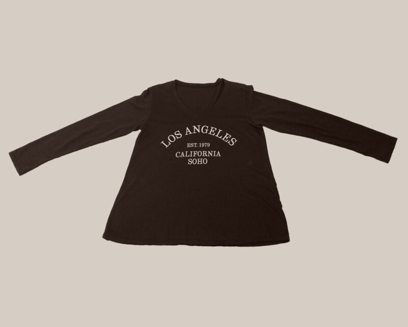 ikemi-camiseta-los-angeles-marron-moda-joven-low-cost