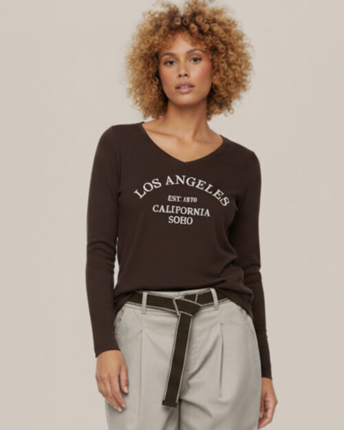 ikemi-camiseta-los-angeles-marron-moda-joven-low-cost