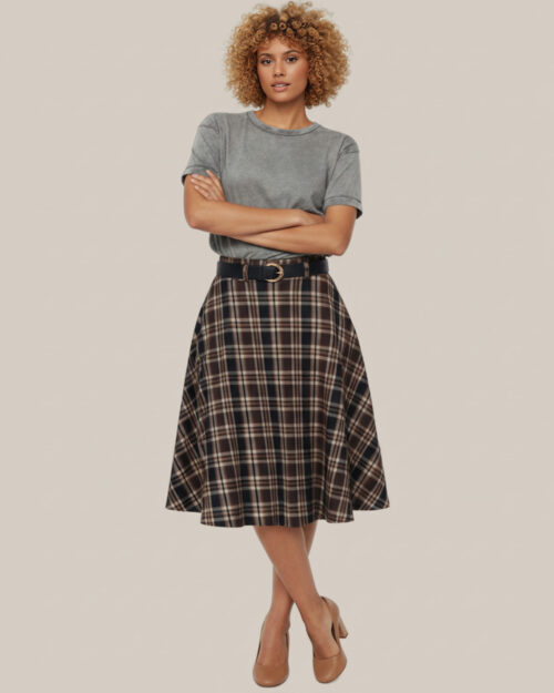 FALDA ESCOCESA MARRÓN ▷36/42