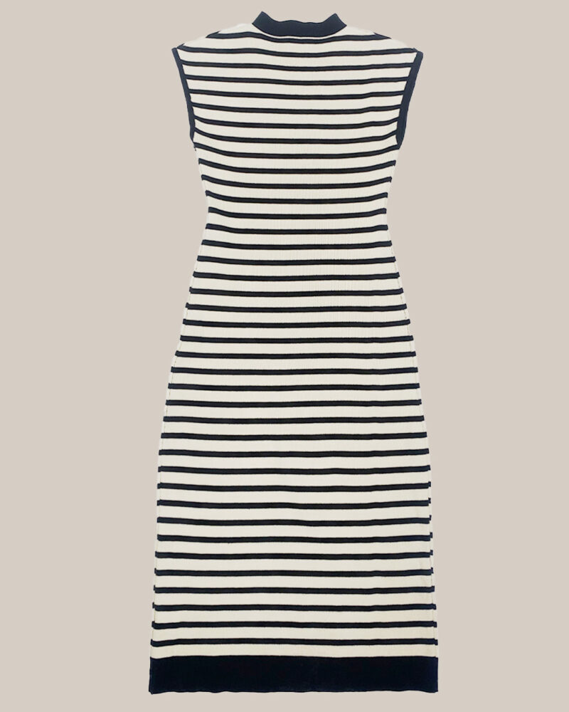ikemi-vestido-punto-rayas-negro-beige-low-cost