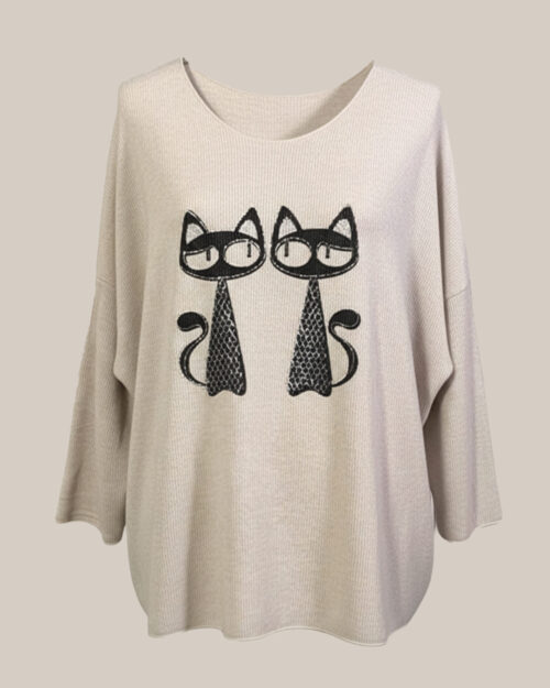 quiles_shop-jersey-gatos-beige-mujer-tallas-grandes-baratas