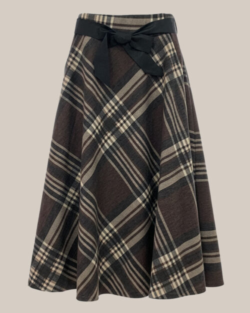 ikemi-falda-midi-cuadros-marron-moda-joven-low-cost