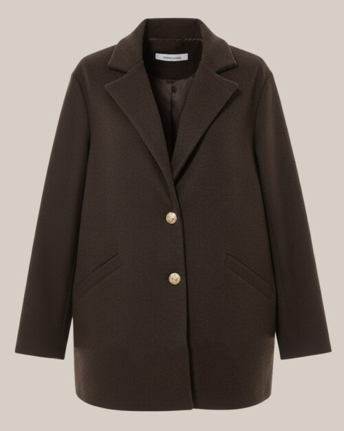 ABRIGO PAÑO MAXI MARRÓN ▷48/52