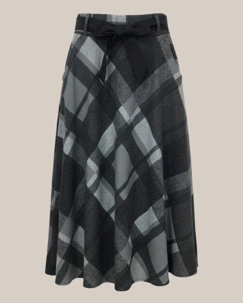 FALDA CAPA CUADROS GRIS ▷42/44