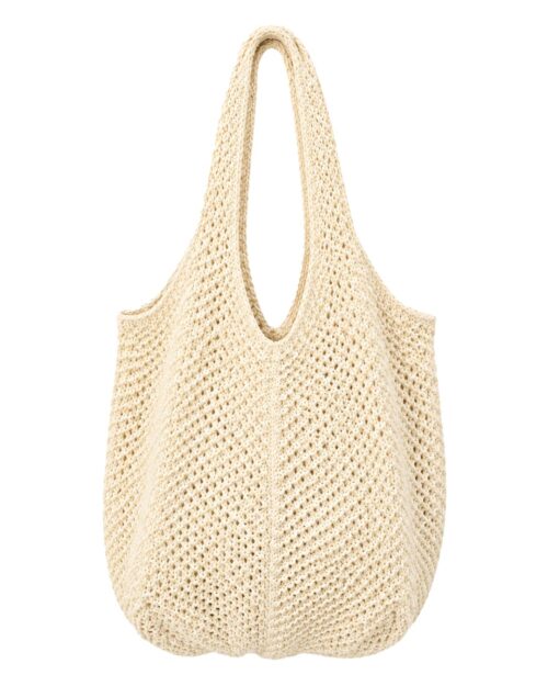 Bolso Ibicenco: bolso calado de verano para mujer real de tallas grandes baratas con tejido trenzado de red, asa larga de hombro integrada y diseño flexible de Quiles_Shop.