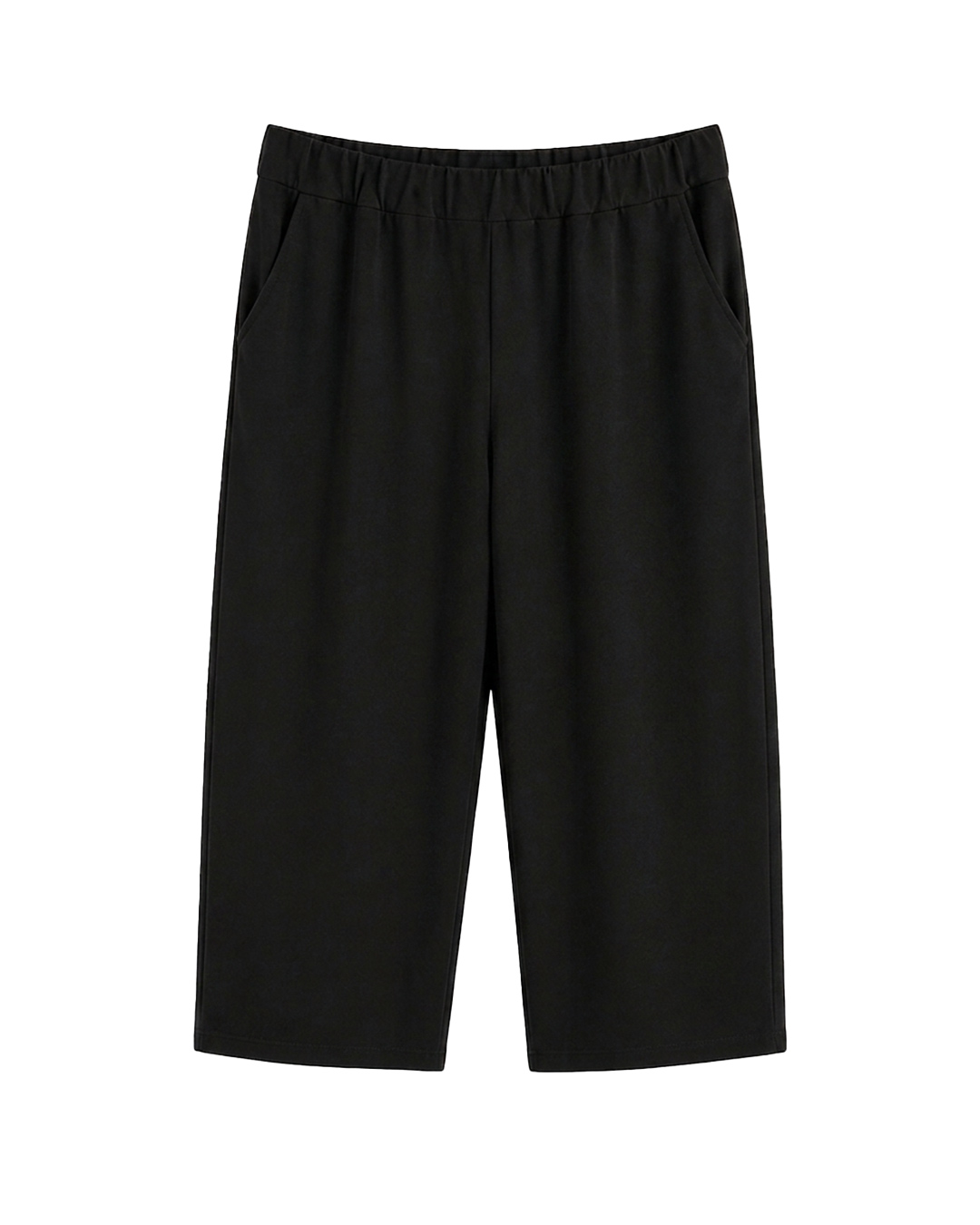 Pirata Licra Fria: pantalón pirata de licra fría para mujeres reales de tallas curvy con cintura elástica lisa, pinzas delanteras y cómodos bolsillos funcionales en Quiles_Shop.