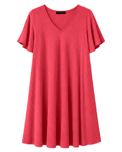 Vestido Bies: vestido evasé tallas grandes joven en color beige de Quiles_Shop.
