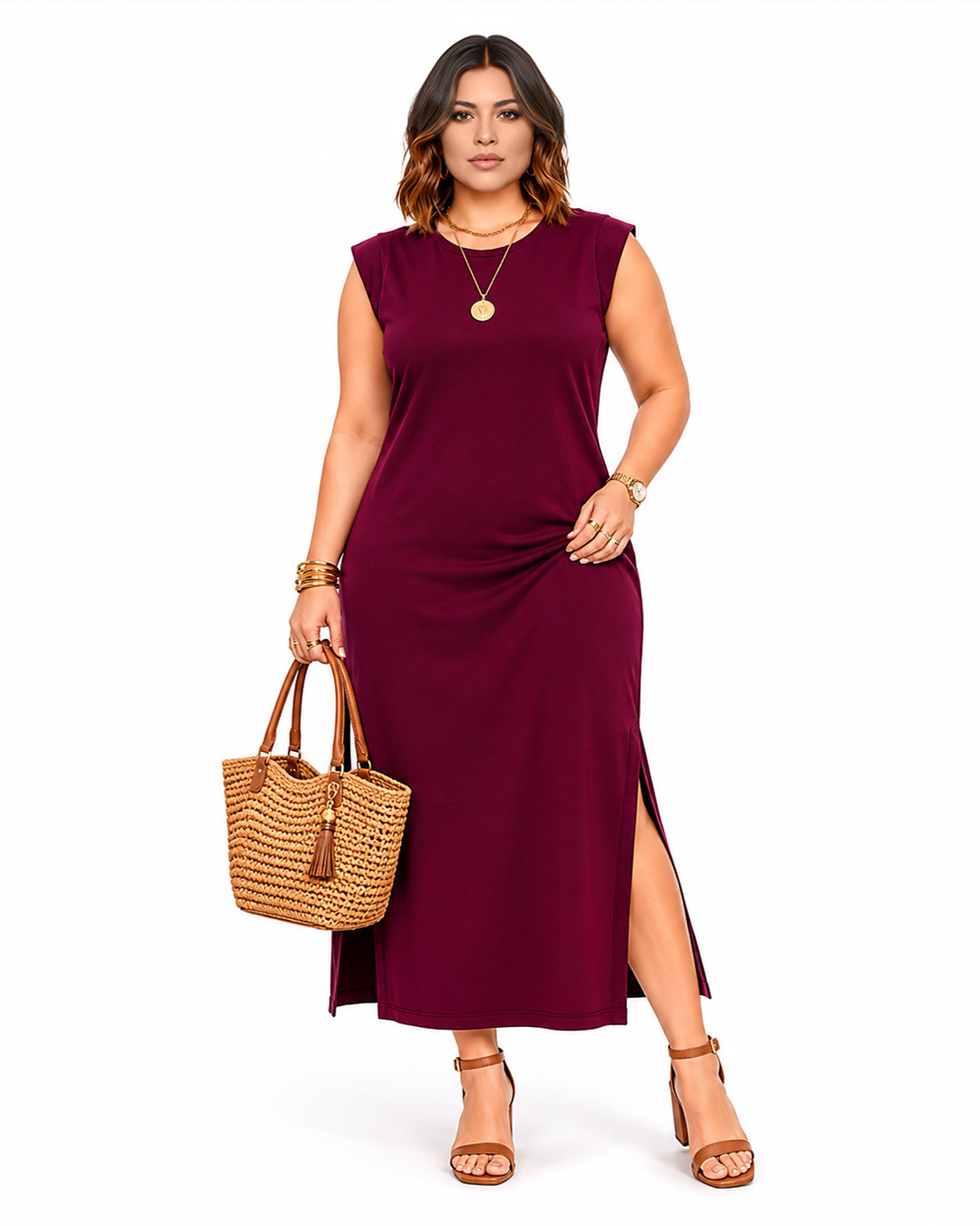 VESTIDO MINIMAL BURDEOS ▷44/48 - Imagen 2