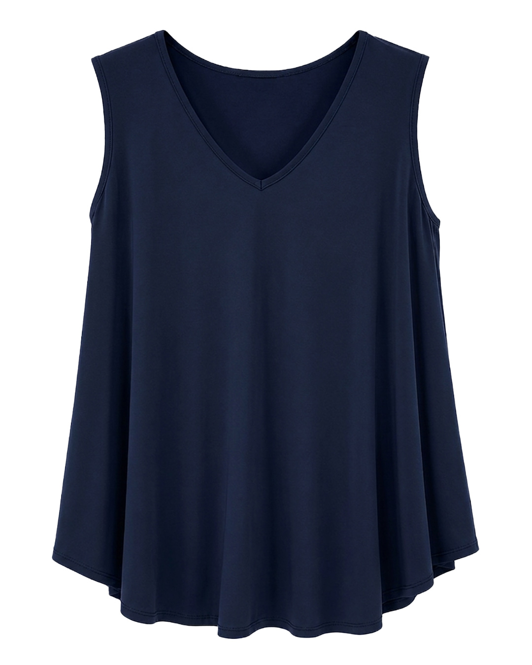 Camiseta Alma: camiseta básica de tirantes anchos para mujeres reales de tallas curvy con escote en pico, silueta evasé holgada y bajo redondeado de Quiles_Shop.