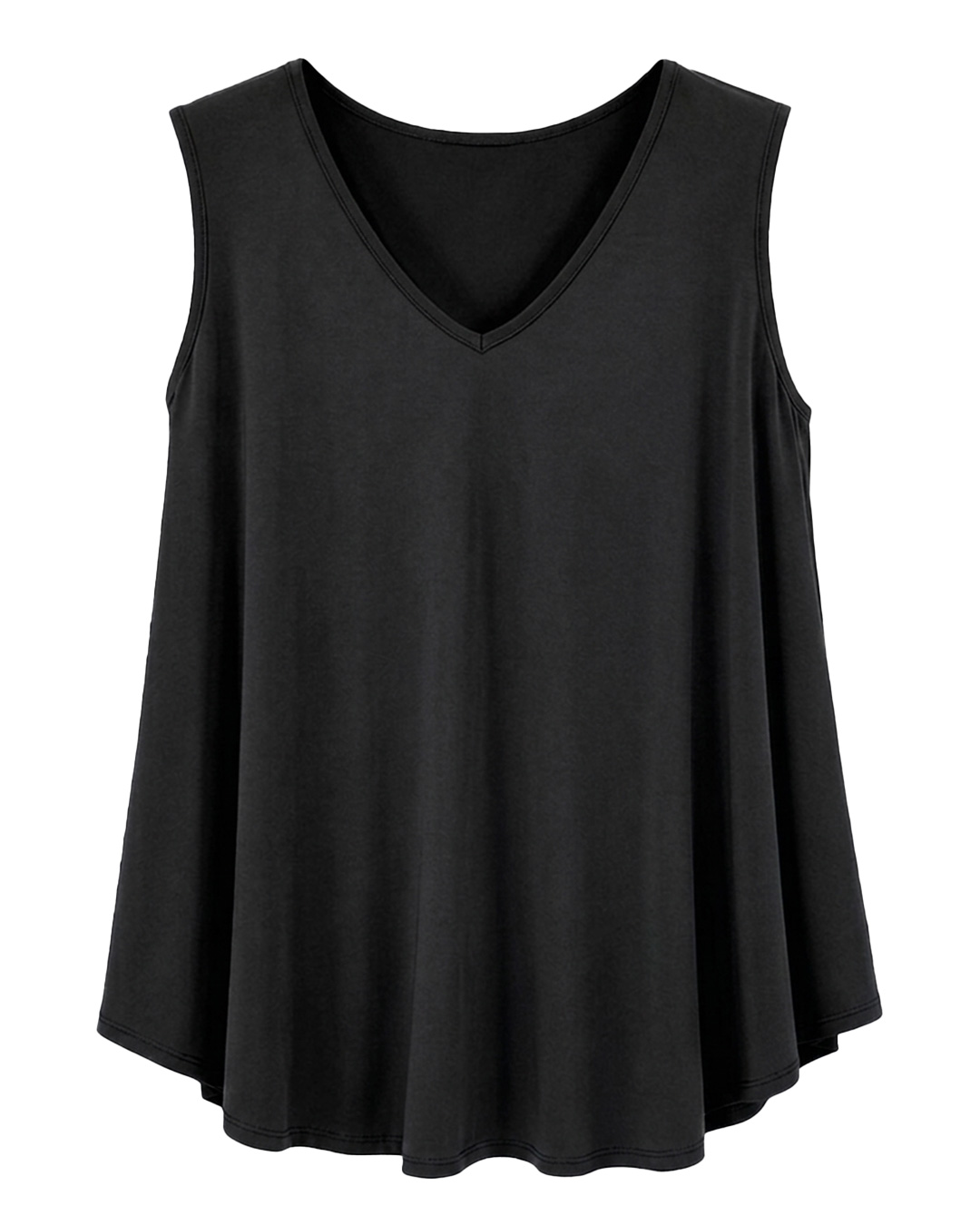 Camiseta Alma: camiseta básica de tirantes anchos para mujeres reales de tallas curvy con escote en pico, silueta evasé holgada y bajo redondeado de Quiles_Shop.