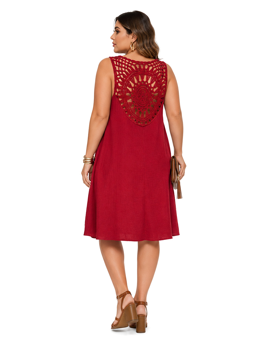 VESTIDO CRETA ROJO ▷48/52 - Imagen 3