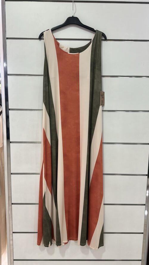 VESTIDO RAYAS VERDE ▷48/54