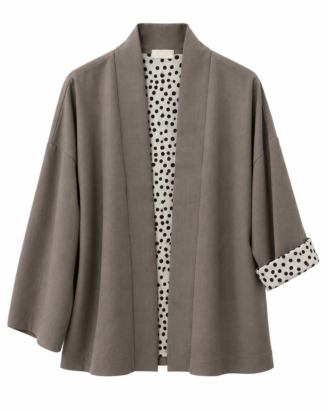 Blazer Dot topo de mujer abierta con solapa fluida y forro interior de lunares