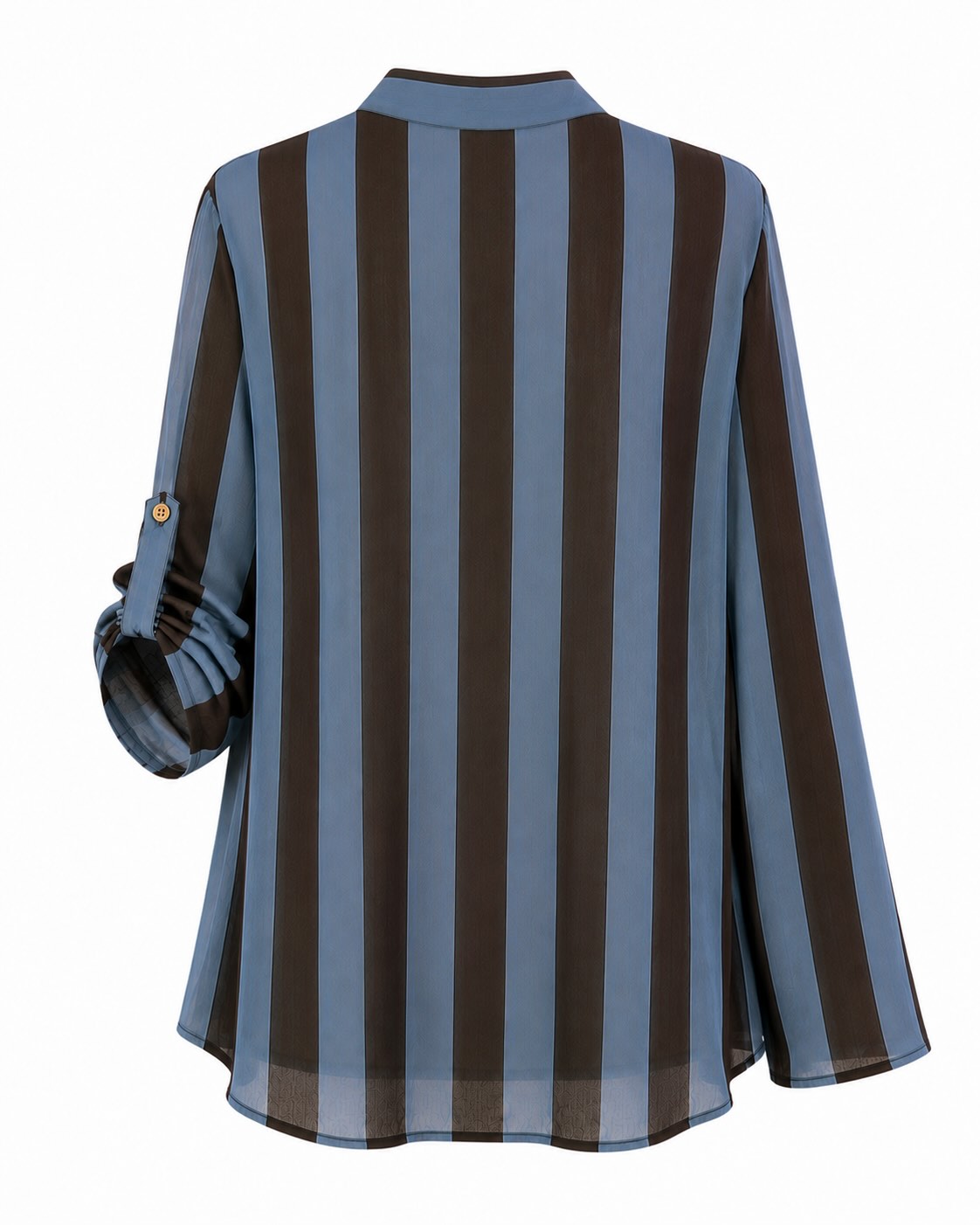 espalda Blusa oversize de mujer con rayas azules y negras