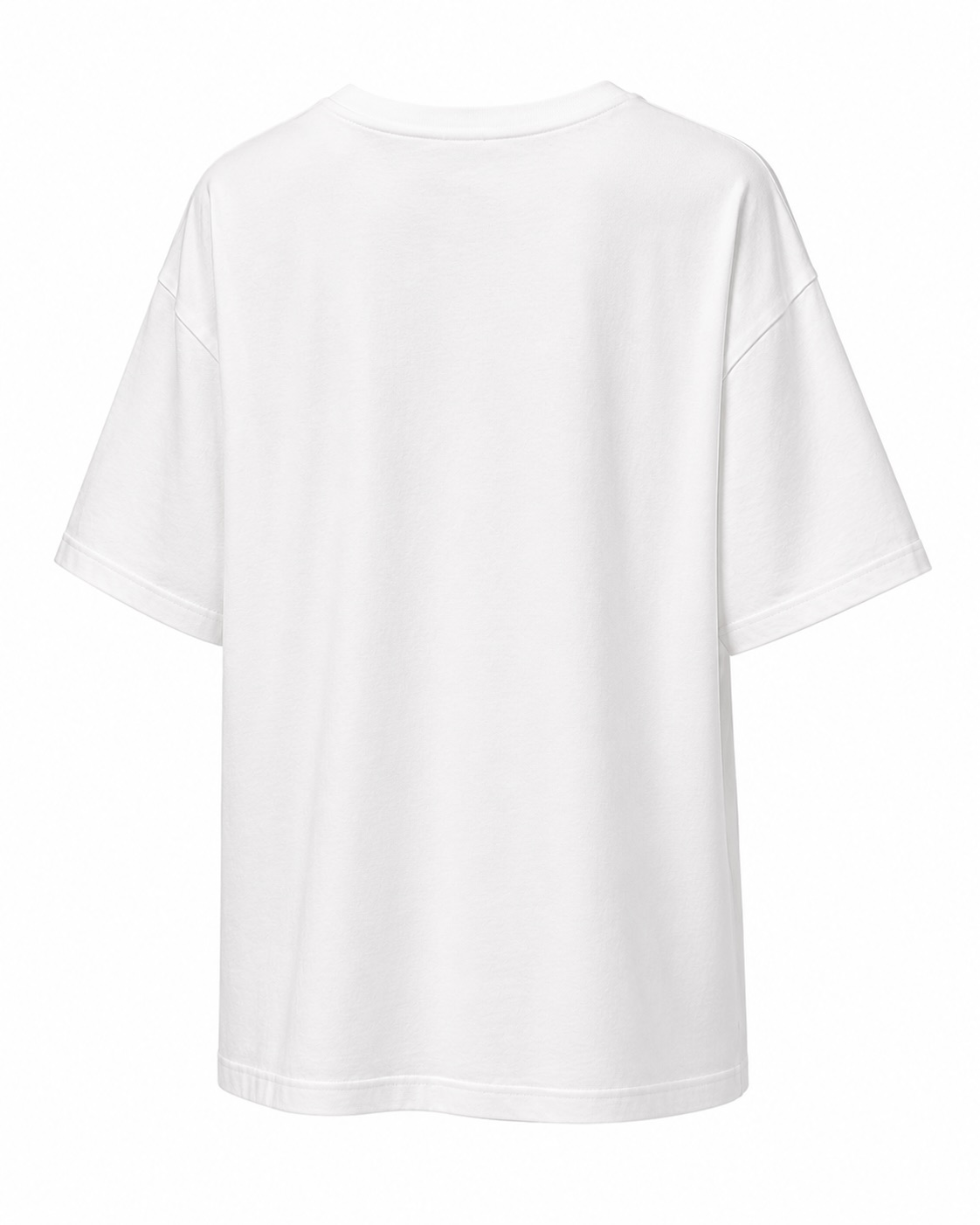 espalda camiseta oversize reina de la moda blanca con estampado fashion