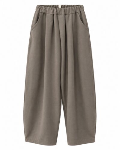 Pantalón Dot topo de mujer con cintura elástica, pinzas delanteras, bolsillos laterales y pernera recta amplia