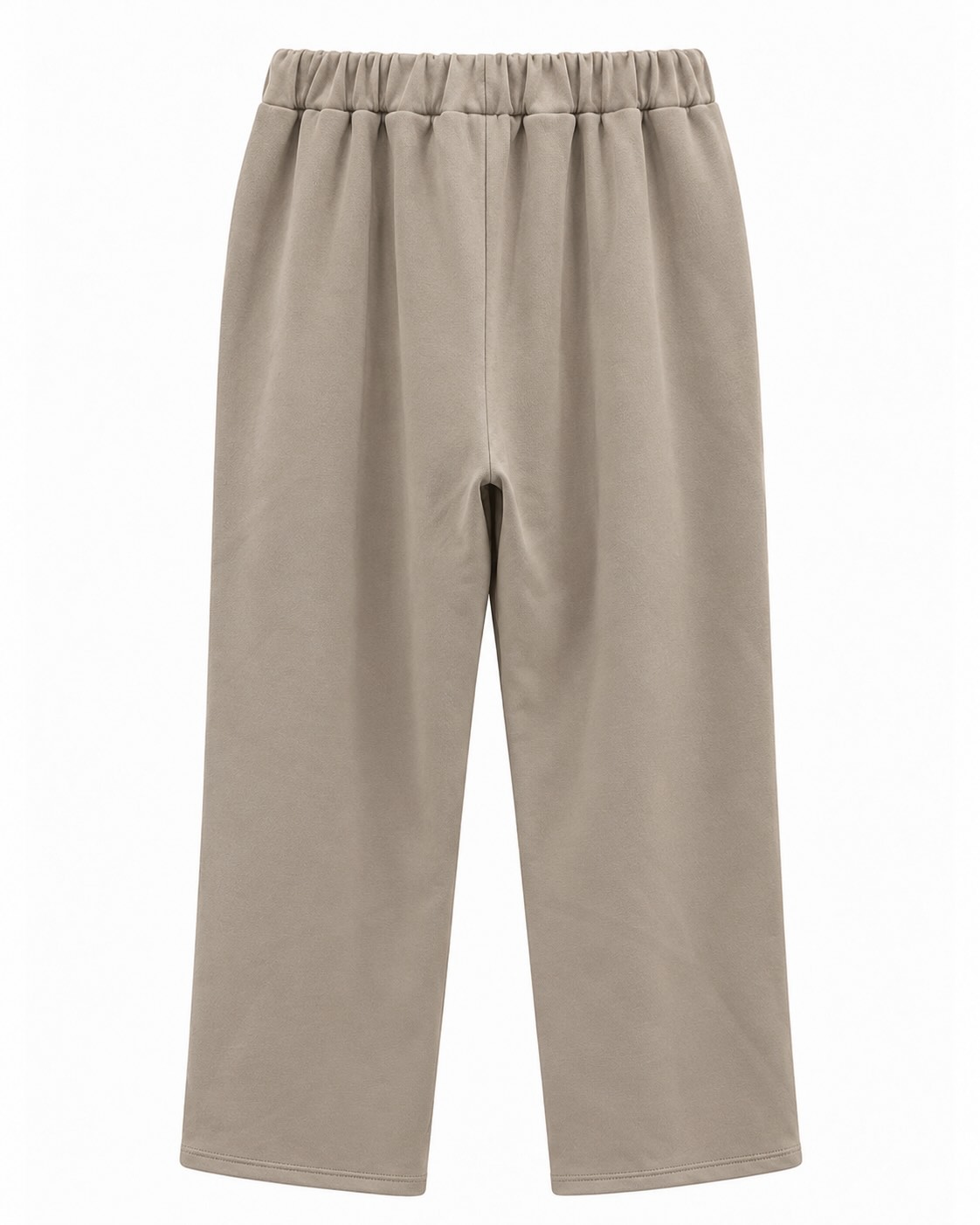 Jogger Casual beige vista de espalda con cintura elástica y pernera recta