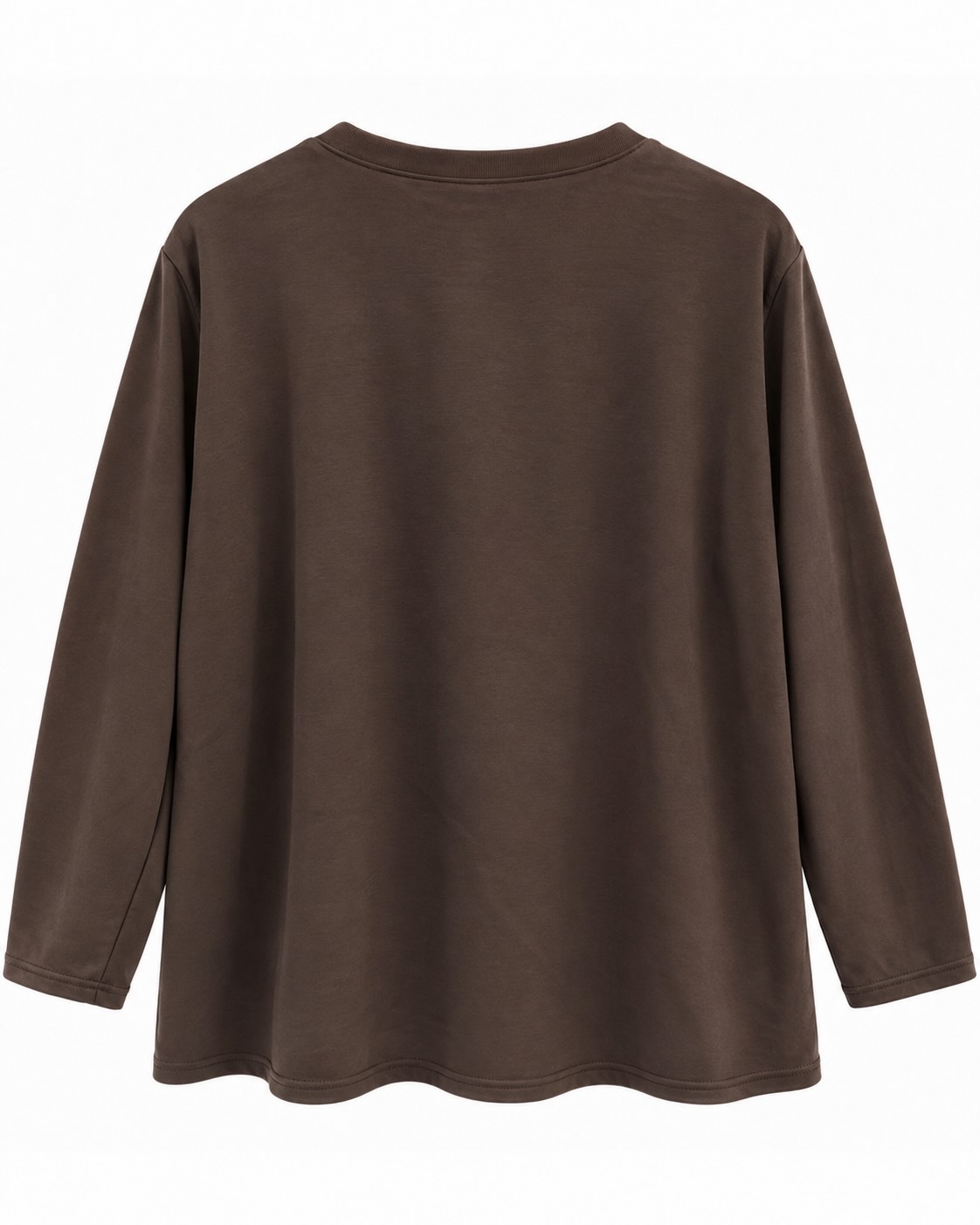 Sudadera Miu chocolate mujer curvy de manga larga vista trasera