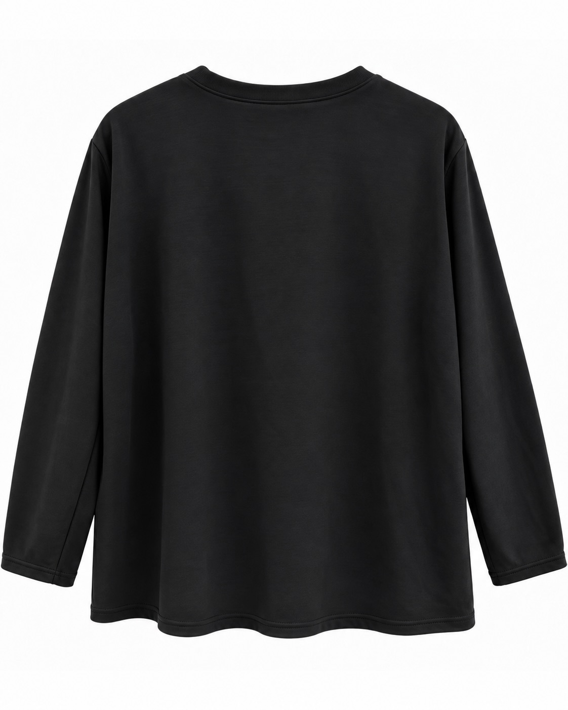 Sudadera Miu negra mujer curvy de manga larga vista de espalda