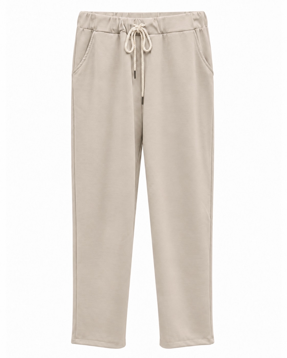 Jogger Urban beige con cintura elástica, cordón ajustable y bolsillos laterales