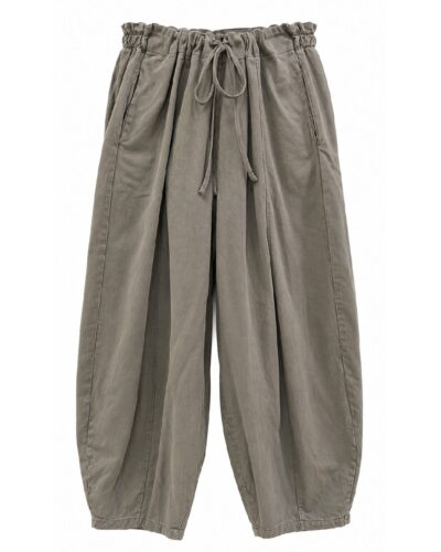 Pantalón balloon mineral con cintura elástica, cordón ajustable y bolsillos laterales