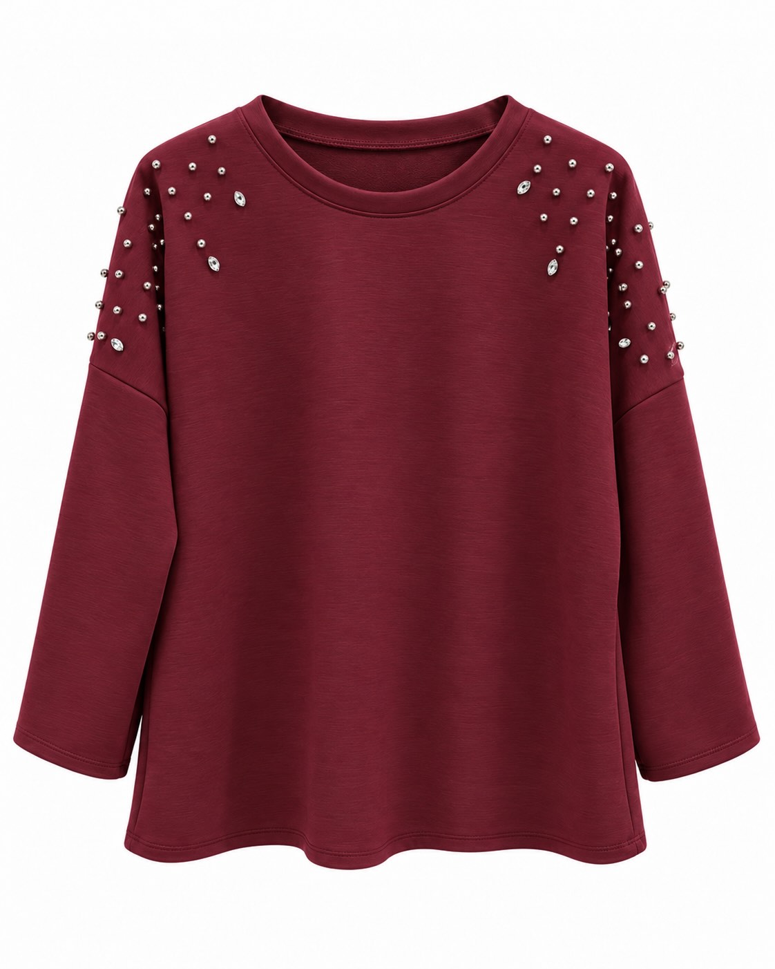 Sudadera Destellos topo de neopreno con aplicaciones brillantes en hombros y corte amplio