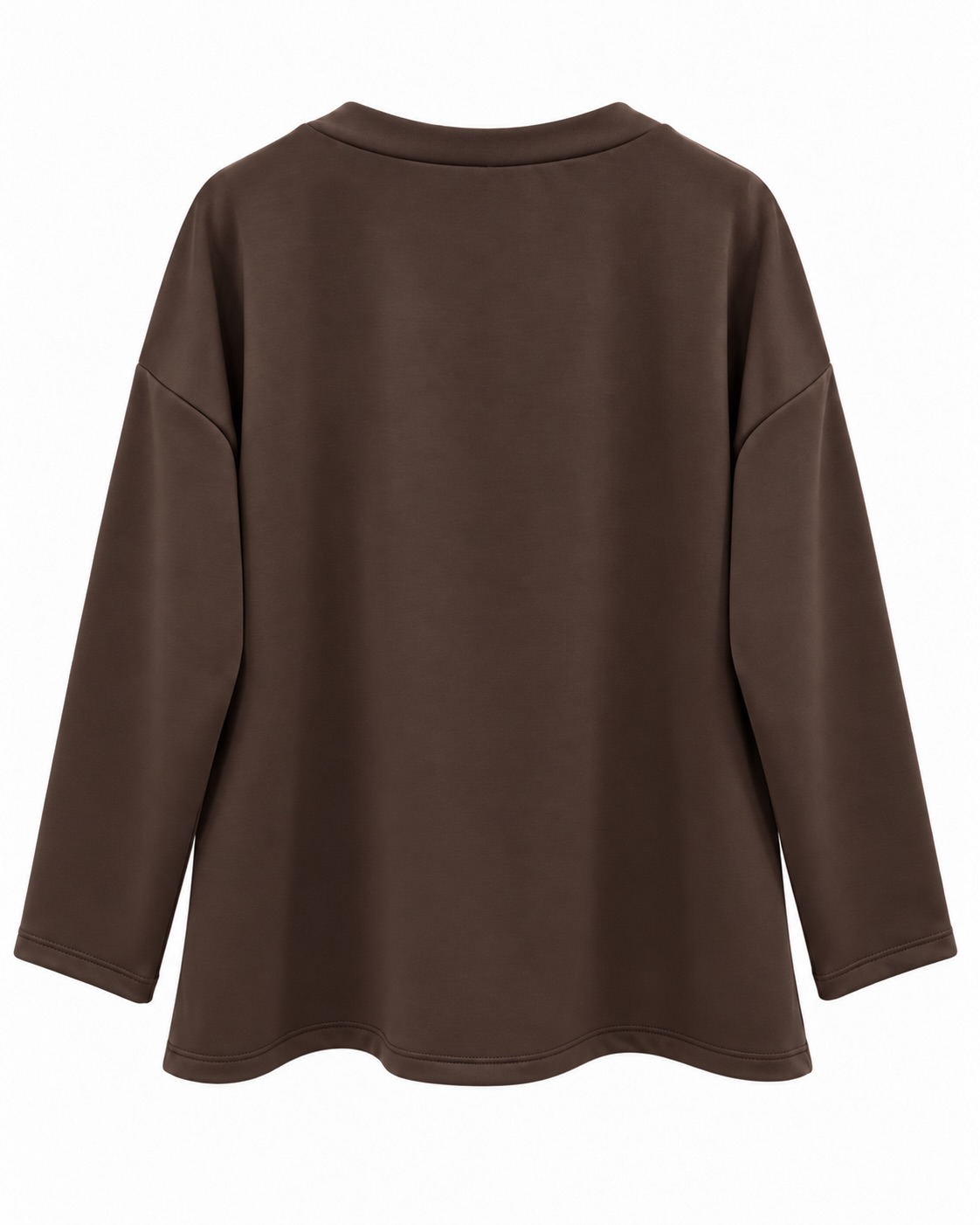 Sudadera estrella chocolate mujer vista de espalda con corte amplio y tejido de neopreno